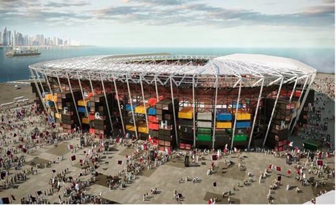 El estadio desmontable del estudio español Fenwick Iribarren para Qatar 2022 se estrena el 30 de noviembre.