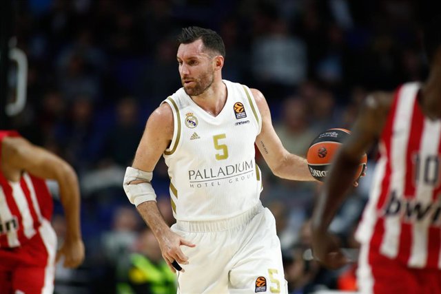 Archivo - Rudy Fernández en un Real Madrid - Olympiacos