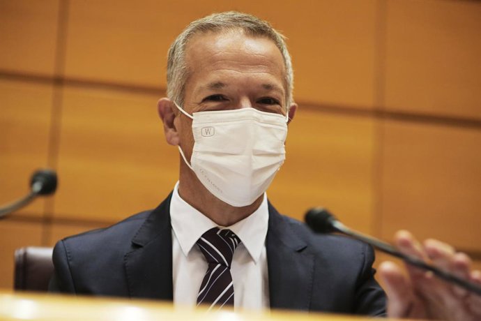 El presidente del Senado, Ander Gil, durante una sesión de Control al Gobierno en el Senado, a 21 de septiembre de 2021, en Madrid (España). En la sesión de Control al Gobierno, se votará la proposición de ley reguladora de los colectivos de usuarios de