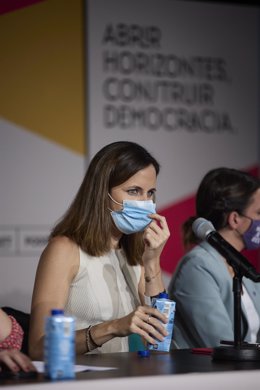 La secretaria general de Podemos, Ione Belarra, durante las jornadas de la universidad de otoño de Unidas Podemos