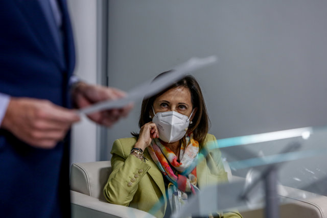 La ministra de Defensa, Margarita Robles, en la jornada de debate ‘Jueves de actualidad’, a 7 de octubre 