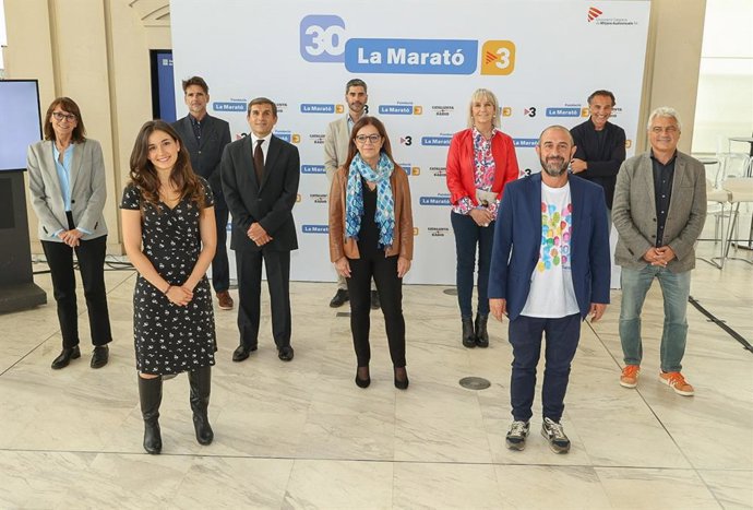 Rueda de prensa de presentación de La Marató de TV3 y Catalunya Rdio de 2021 con la vicepresidenta de la Corporació Catalana de Mitjans Audiovisuals (CCMA), Núria Llorach