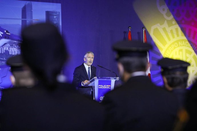 El ministro del Interior, Fernando Grande-Marlaska, en el acto de celebración del Día de la Policía Nacional en Madrid