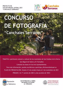 Cartel del concurso fotográfico de 'Canchales serranos' en Salamanca.