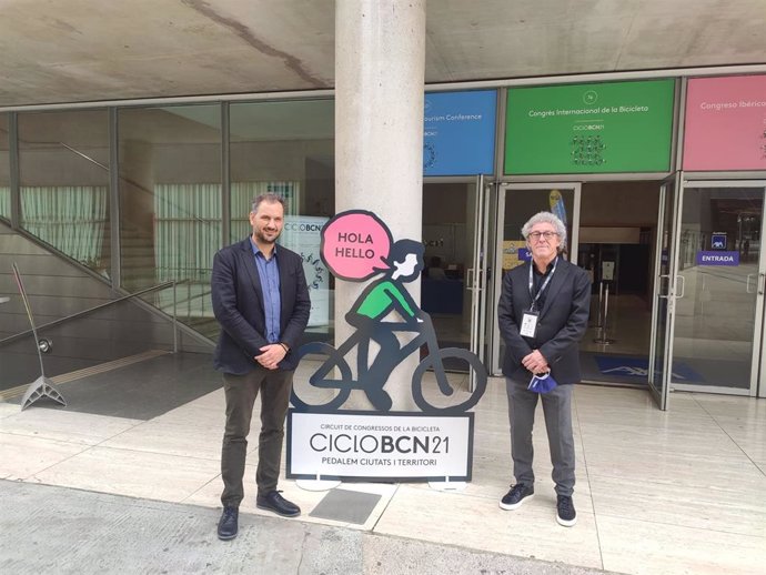 El director general de Transportes del Gobierno de Aragón, Gregorio Briz, particia en CICLOBCN21, en Barcelona.