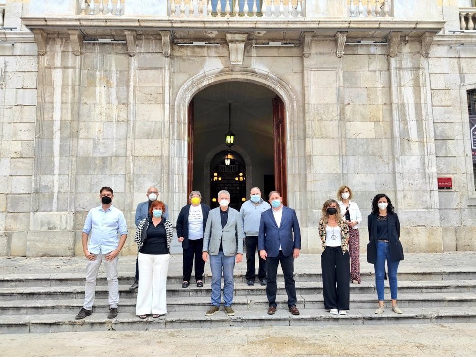 El líder de ERC, Oriol Junqueras, tras reunirse con el equipo de gobierno del Ayuntamiento de Tarragona