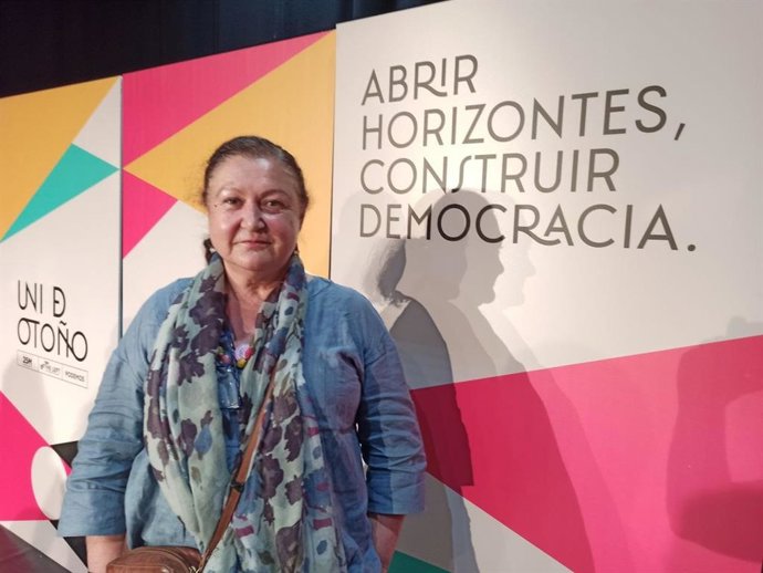La secretaria general de Podemos Baleares, Mae de la Concha, en la 'Universidad de Otoño' de Podemos.
