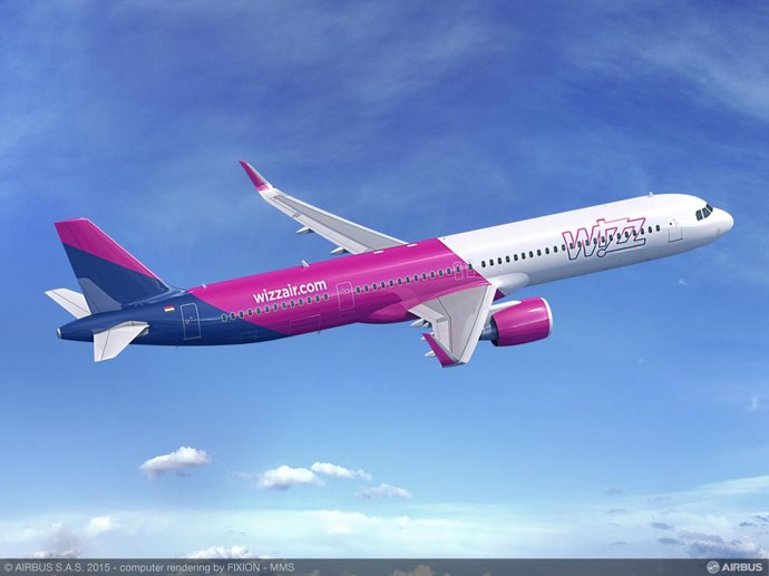 Archivo - Avión A321neo de WizzAir