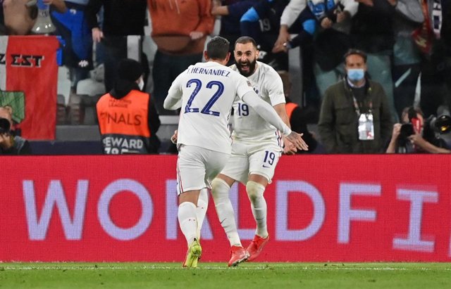 Theo Hernández celebra el gol decisivo ante Bélgica en la segunda semifinal de la Liga de Naciones