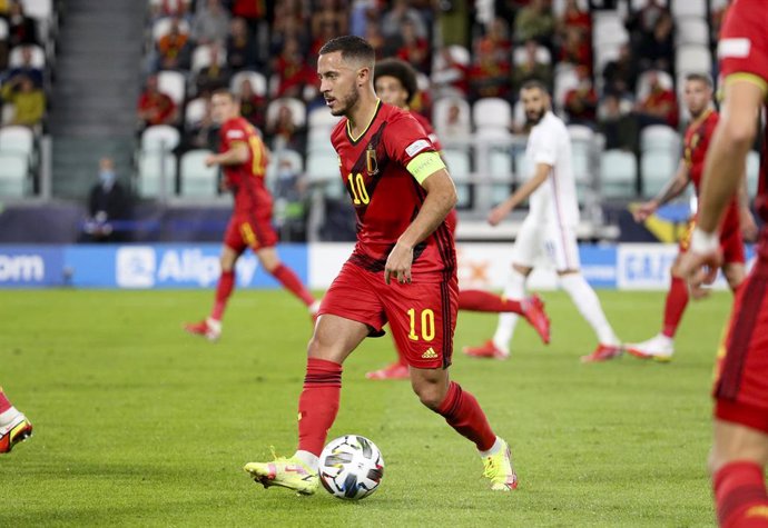 Eden Hazard of Belgium during the UEFA Nations League, Semi-final football match between Belgium and France on October 7, 2021 at Allianz Stadium in Turin, Italy - Photo Jean Catuffe / DPPI
