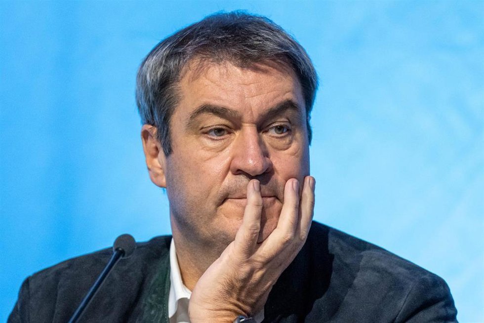 El líder de la CSU, Markus Soeder, durante una reunión de la ejecutiva en Deggendorf