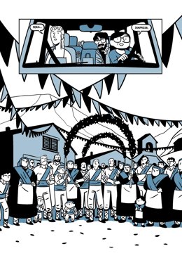 Una de las páginas de 'Villanueva', último trabajo del leonés Javi de Castro.