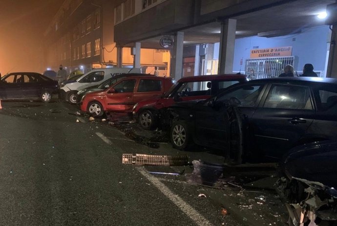 Los vehículos implicados en la colisión