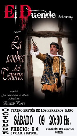 Cartel con la obra 'La sombra del Tenorio' que se representará en Haro