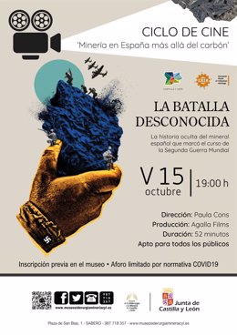 Cartel del ciclo de cine 'Minería más allá del carbón. La batalla desconocida'.