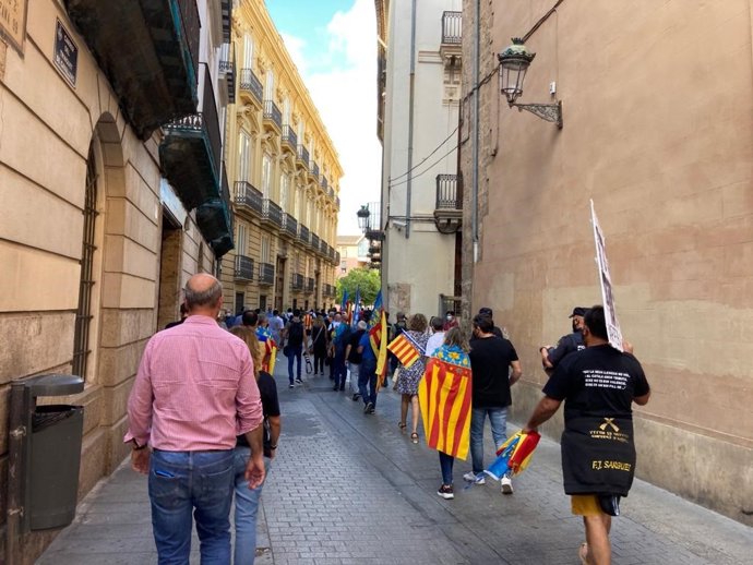 Manifestación convocada por el Grup d'Acció Valencianista (GAV) en el 9 d'Octubre de 2021