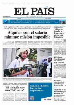 Portada de El País del domingo, 10 de octubre de 2021