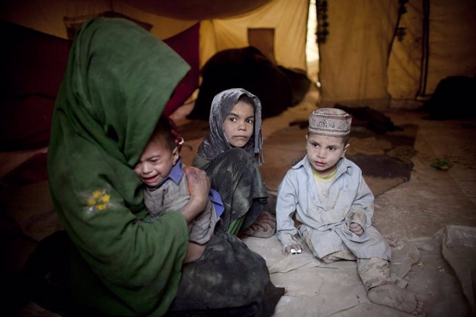 Archivo - Desplazados internos afganos en la capital de Afganistán, Kabul.