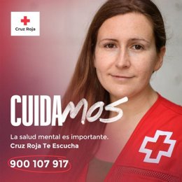 Cartel del servicio telefónico 'Cruz Roja Te Escucha'