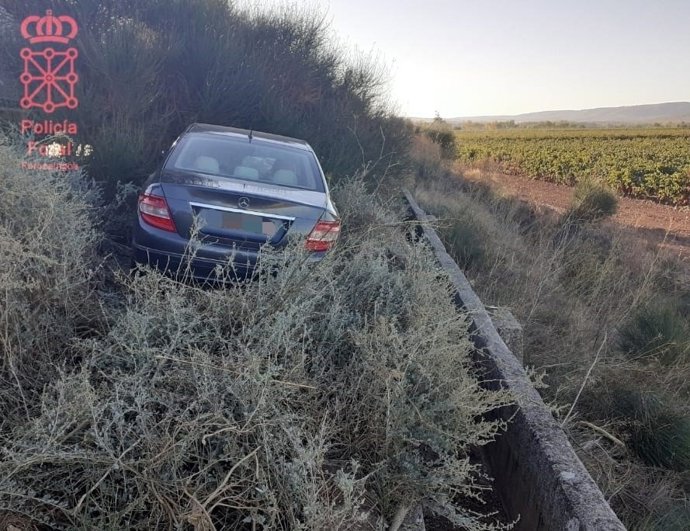 Salida de vía en Mendavia, uno de los 26 accidentes atendidos el fin de semana