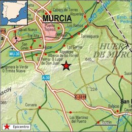 Murcia registra un temblor de 2,4 grados en la escala de Richter