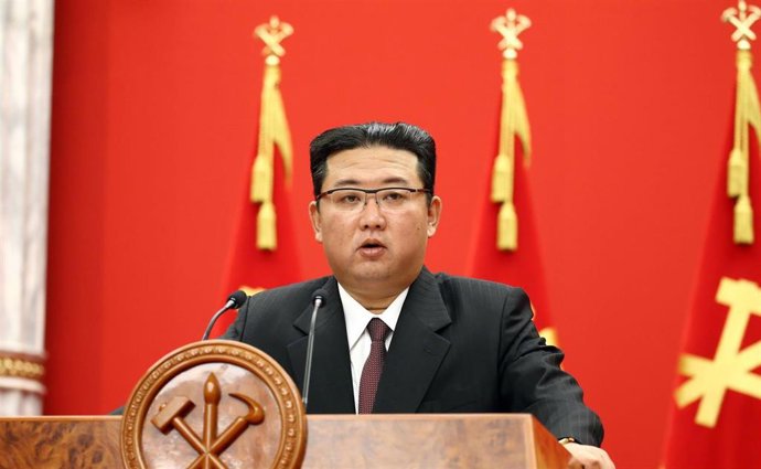 El líder norcoreano, Kim Jong Un, durante el aniveresario de la fundación del partido. 