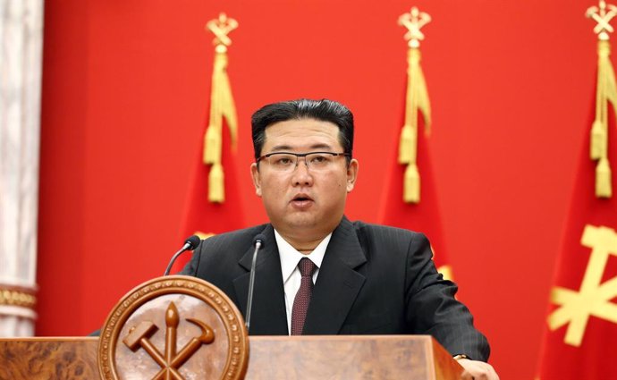 El líder norcoreano, Kim Jong Un, durante el aniveresario de la fundación del partido.