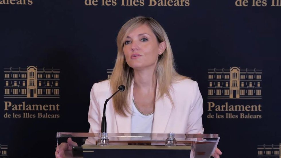 La portavoz de Cs, Patricia Guasp, este lunes en rueda de prensa.