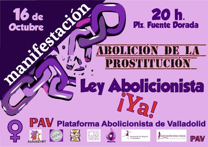 Convocatoria de manifestación para la abolición de la prostitución.