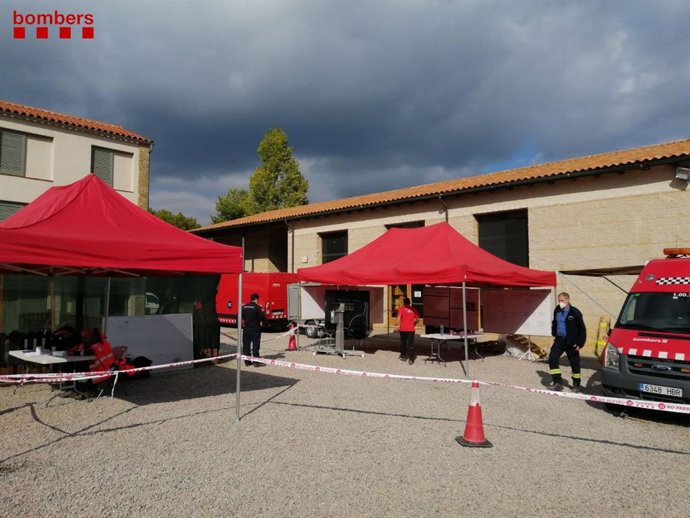 Centro de mando del dispositivo de búsuqeda de un anciano perdido en Santa Eullia de Puig-Oriol (Barcelona)