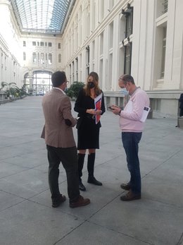 La concejal del PSOE Mar Espinar acude a la Mesa de Seguimiento de los Acuerdos de la Villa.