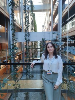 La coruñesa María López, participante en los paneles sobre el futuro de Europa, en Estrasburgo