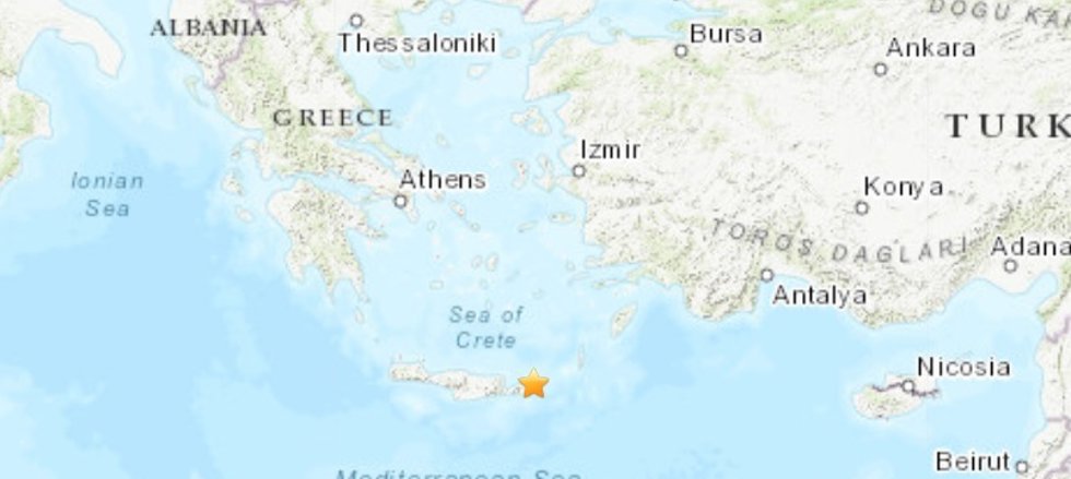Terremoto de magnitud 6,3 frente a las costas de la isla de Creta, en Grecia