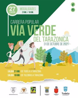 Cartel de la Carrera Popular Vía Verde del Tarazonica, que se celebrará el 31 de octubre