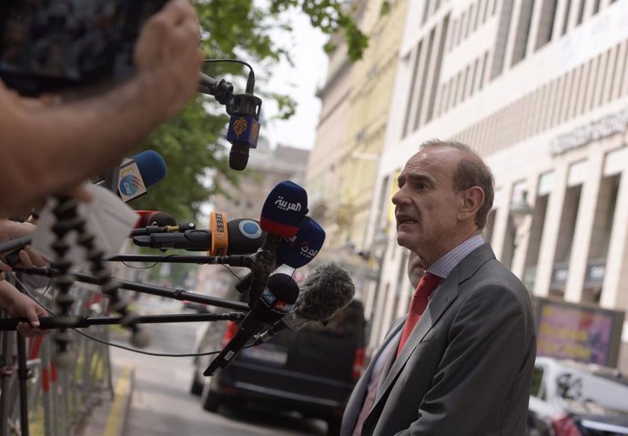 Archivo - (210621) -- VIENNA, June 21, 2021 (Xinhua) -- Enrique Mora, deputy secretary-general and political director of the European External Action Service, speaks to reporters after a meeting of the Joint Commission on the Joint Comprehensive Plan of