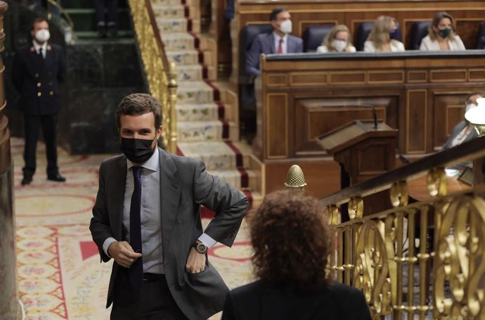 El líder del PP, Pablo Casado, en una sessió de control al Govern al Congrés dels Diputats, a 29 de setembre de 2021, a Madrid, (Espanya). 