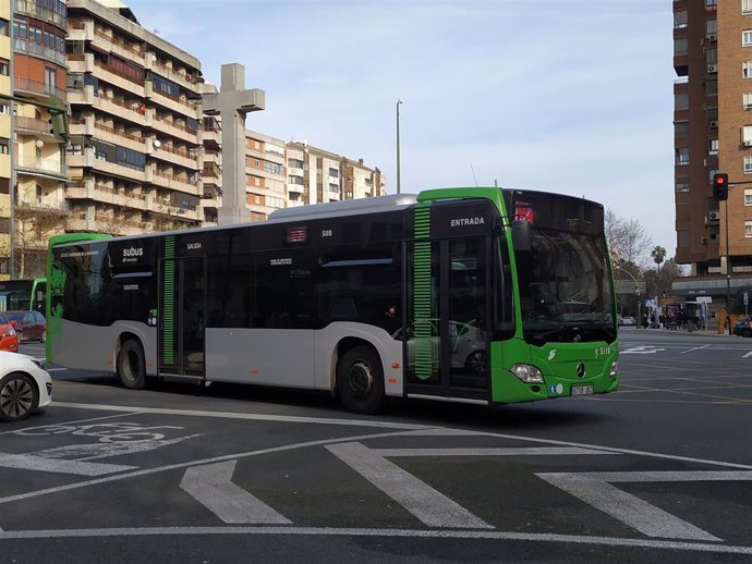 Archivo - Autobús urbano en Cáceres