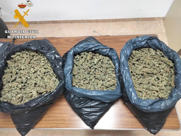 Marihuana intervenida por la Guardia Civil.