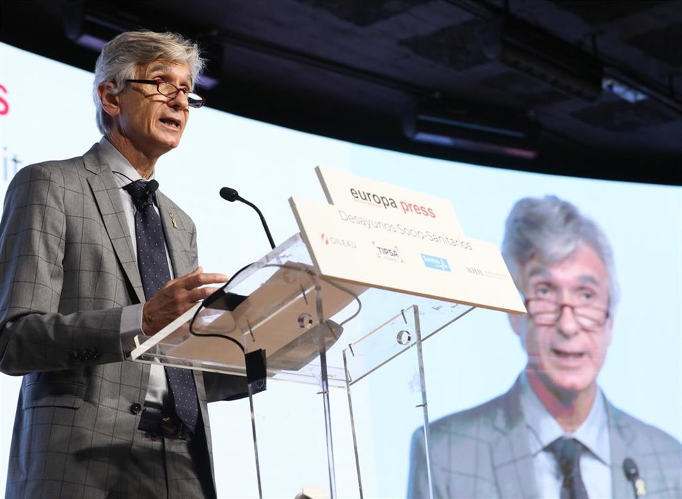 El conseller de Salud, Josep Maria Argimon, interviene en un Desayuno Socio-Sanitarios de Europa Press en el Auditorio El Beatriz