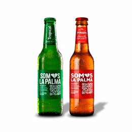 Botellas solidarias de Compañía Cervecera de Canarias