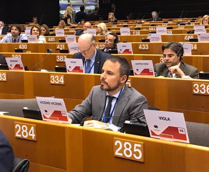 Archivo - El director general de Relaciones Exteriores, Antoni Vicens i Vicens, en el Comité Europeo de las Regiones