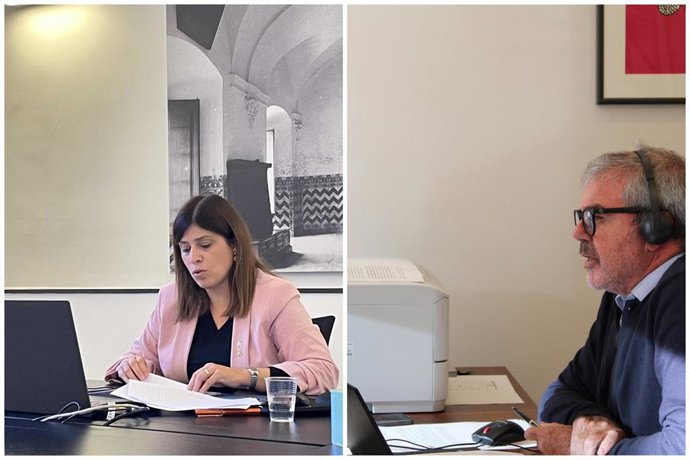 La consellera de Investigación y Universidades, Gemma Geis, y el delegado del Govern en la Unión Europea, Gorka Knrr