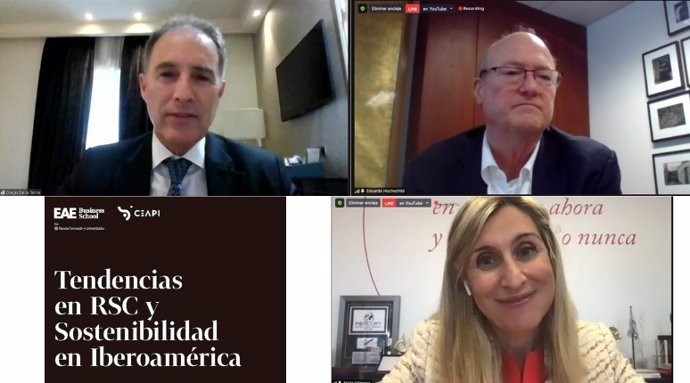 Archivo - Diego de la Torre, cofundador y Presidente del Directorio de La Viga y Quikrete Perú, Eduardo Hochschild, presidente del Grupo Hochschild Mining y Núria Vilanova, presidenta de CEAPI