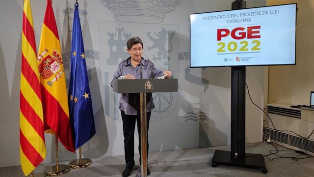 La delegada del Gobierno en Catalunya, Teresa Cunillera, en la presentación de los PGE en Barcelona