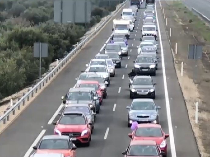 Imagen de la caravana a Despeñaperros
