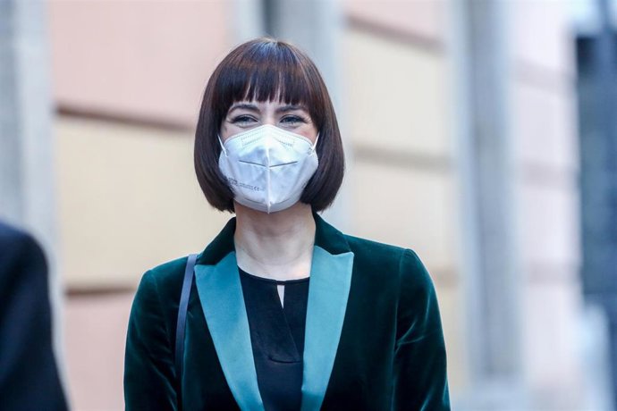 La ministra de Ciencia e Innovación, Diana Morant, a su llegada al acto de apertura del curso académico de las Reales Academias, en la Real Academia de la Historia, este miércoles en Madrid