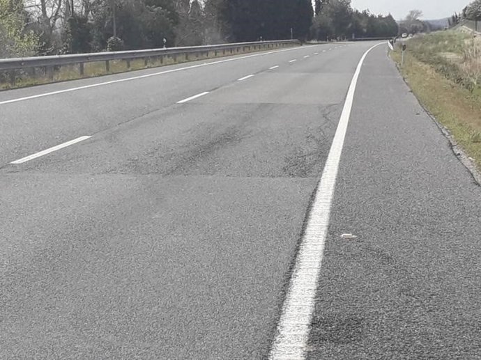 Archivo - Una parte del tramo de la carretera Palma-Sa Pobla. 