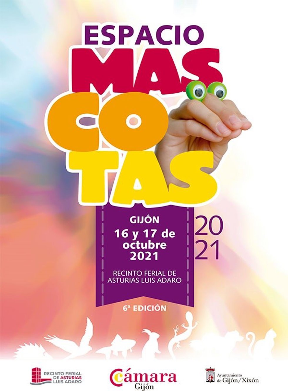 Cartel anunciador de  la VI edición de 'Espacio Mascotas', que se celebrará en el recinto ferial gijonés 'Luis Adaro,