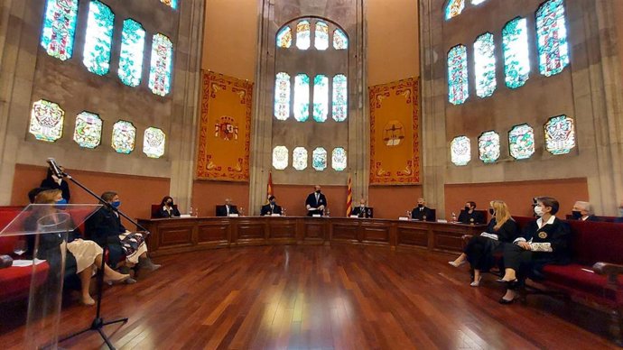El presidente del TSJC, Jesús María Barrientos, al presidir el acto institucional de Sant Iu, patrón de los procuradores, el 14 de ocutbre de 2021.