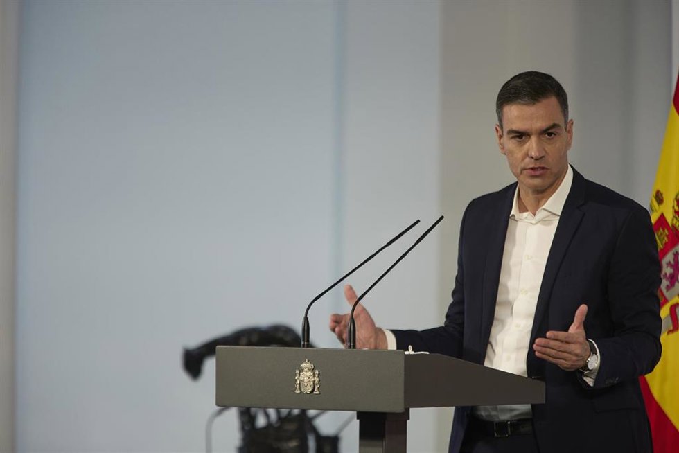 El presidente del Gobierno, Pedro Sánchez, en el acto institucional Salud Mental y COVID-19, en el Palacio de la Moncloa, a 9 de octubre de 2021, en Madrid (España)